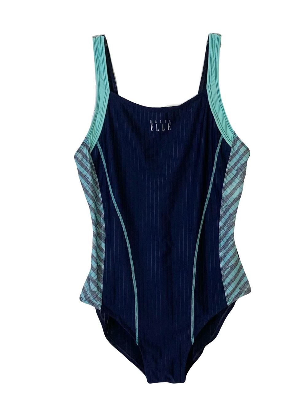 ELLE One Piece Bodysuit Small Blue Stripe